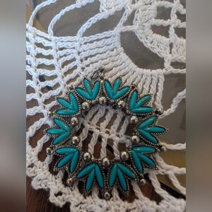 Turquoise Teardrop Statement Necklace Pendant